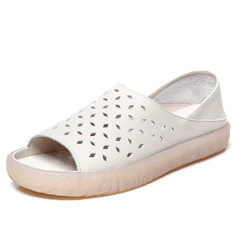 Genuine Soft Bottom Hole Fish Mouth Sandals