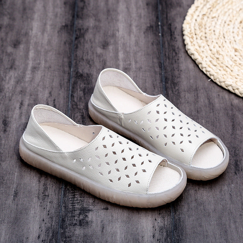Genuine Soft Bottom Hole Fish Mouth Sandals