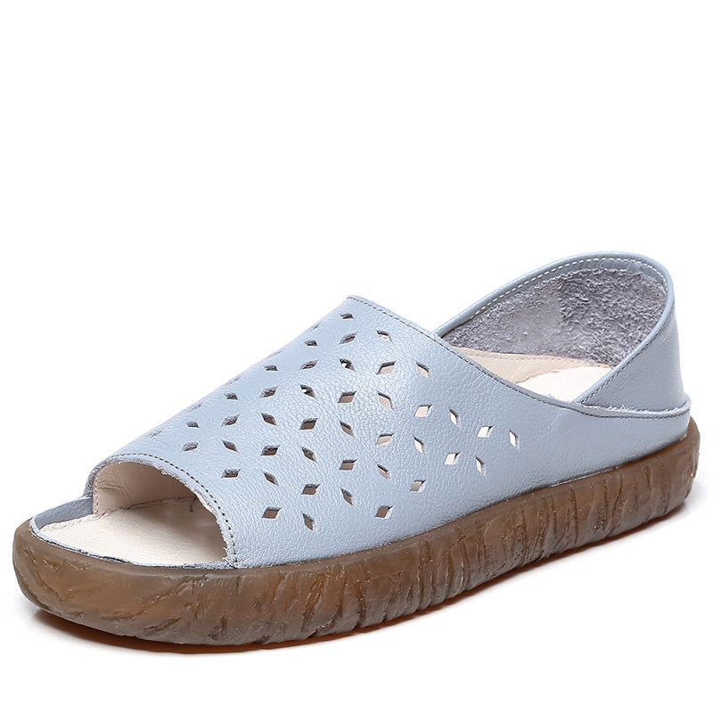 Genuine Soft Bottom Hole Fish Mouth Sandals