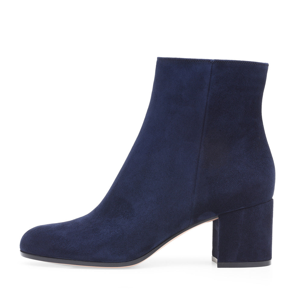Women's Chunky Round Toe Mid Ankle Large Boots