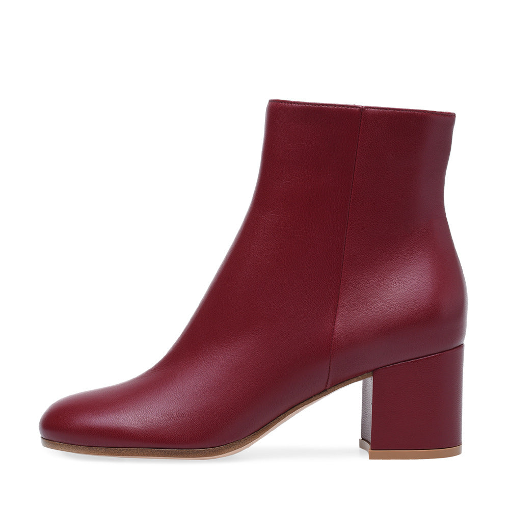 Women's Chunky Round Toe Mid Ankle Large Boots