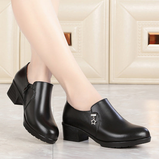 Women's Genuine Single Mid Plus Size Lining Women's Shoes