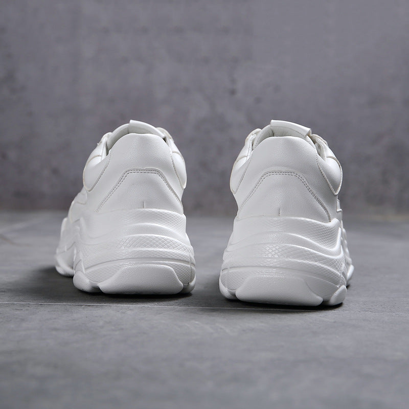 Women's Korean Height Increasing Insole Dad Platform White Women's Sports Shoes