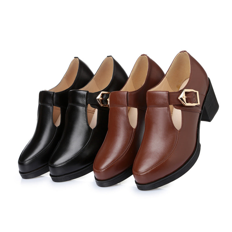 Women's Single Mid Chunky Plus Size Lining Heels