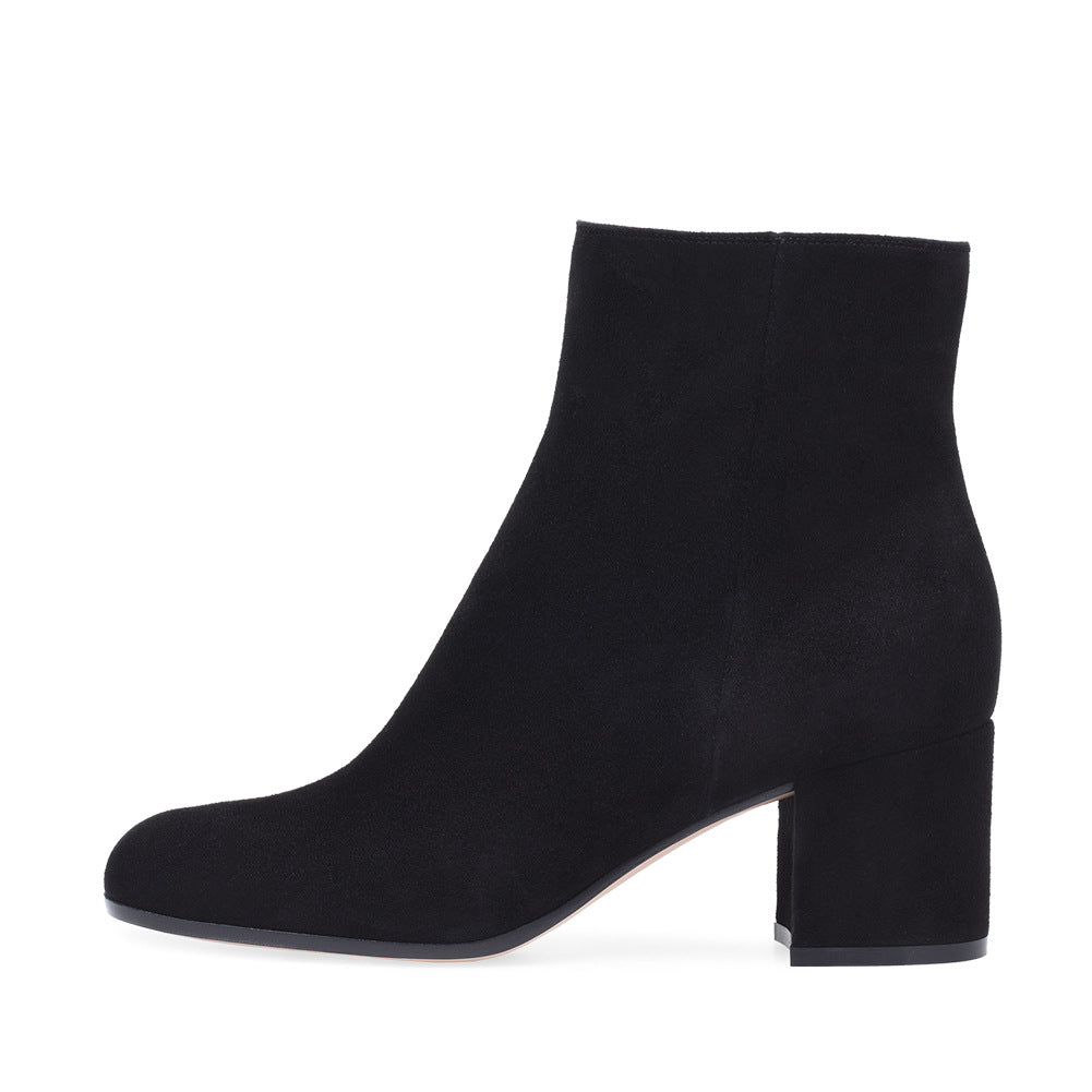 Women's Chunky Round Toe Mid Ankle Large Boots