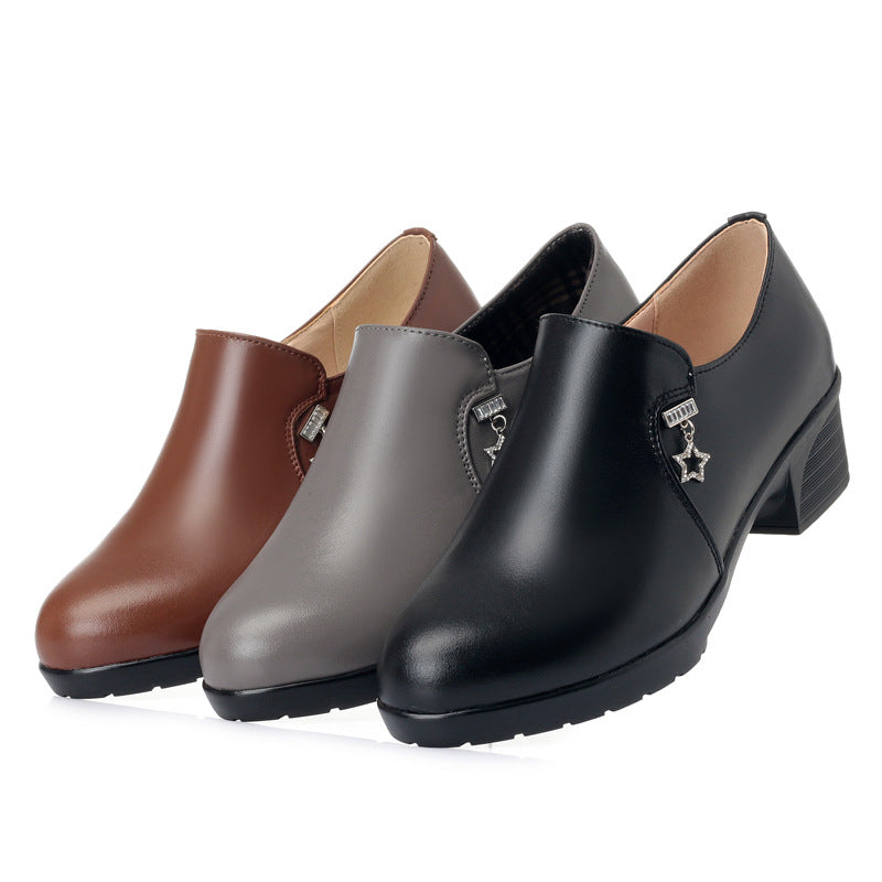 Women's Genuine Single Mid Plus Size Lining Women's Shoes
