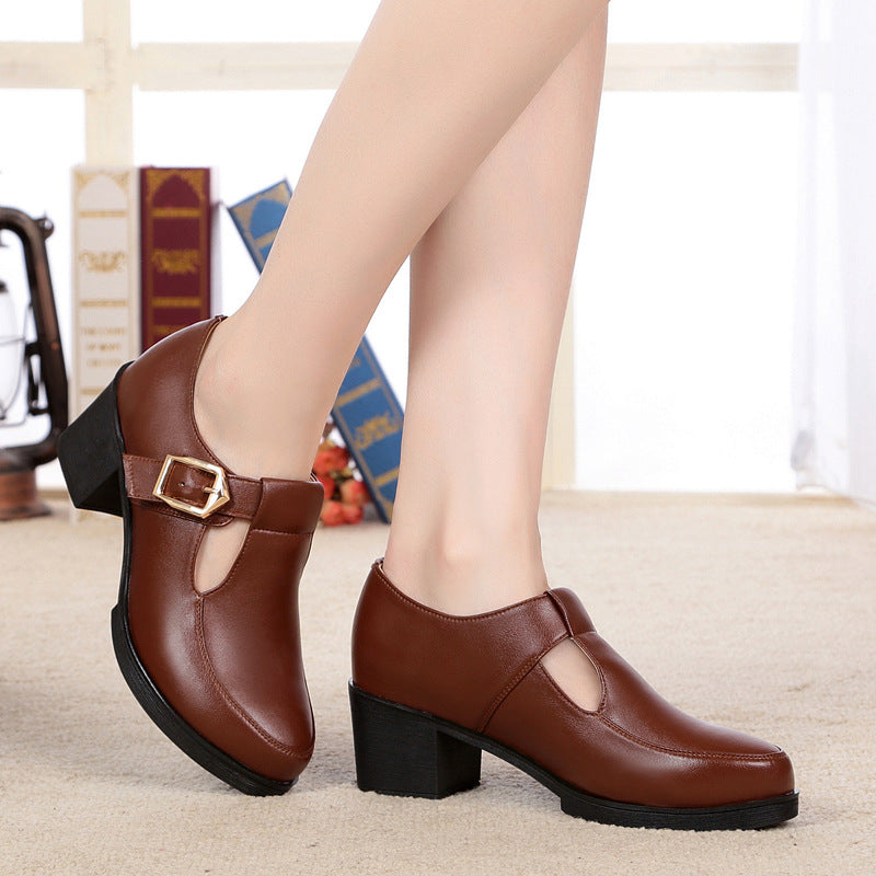 Women's Single Mid Chunky Plus Size Lining Heels