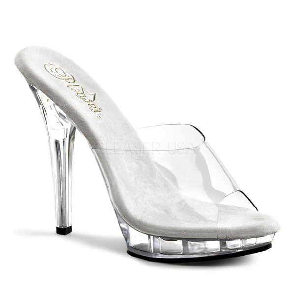 Women's Transparent Crystal High Plus Size Peep Sandals