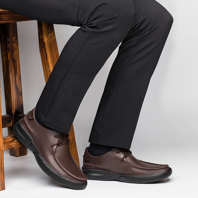 Men's First Layer Cowhide Breathable Hiking Low-cut Casual Shoes