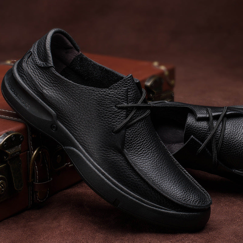 Men's First Layer Cowhide Breathable Hiking Low-cut Casual Shoes