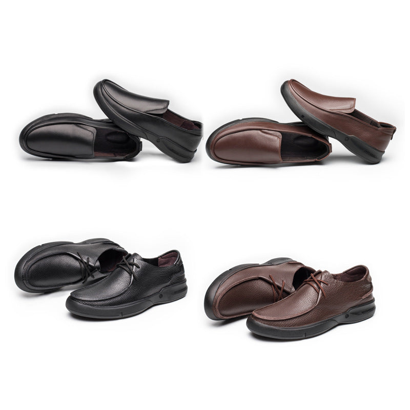 Men's First Layer Cowhide Breathable Hiking Low-cut Casual Shoes