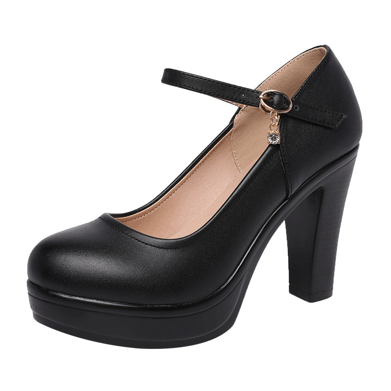 Women's Chunky Thick Bottom Low-cut Comfortable Super High Cheongsam Model Catwalk Heels