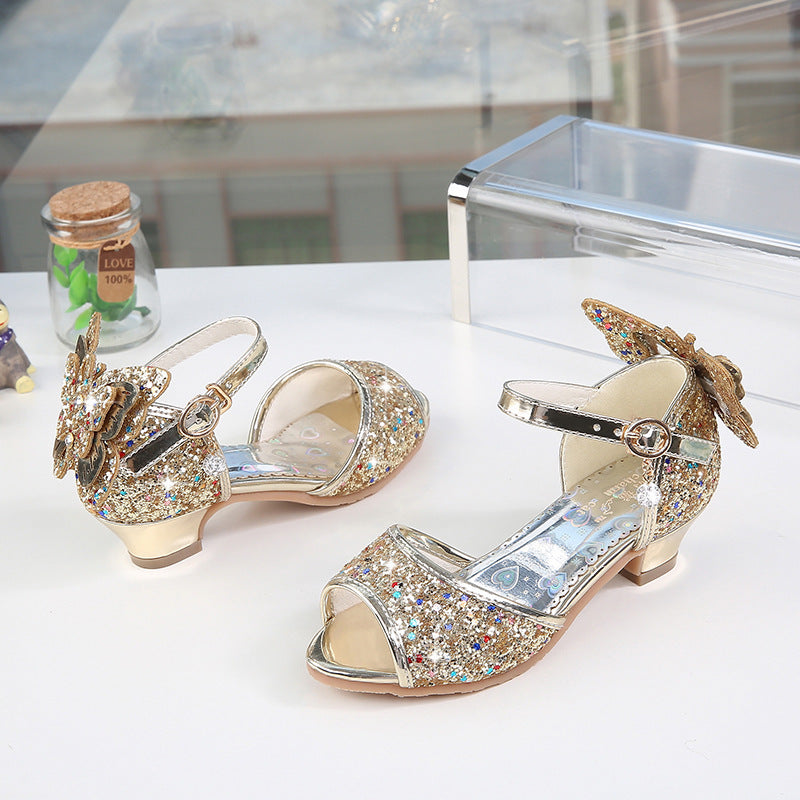 Children's Small Bowknot Aisha Princess Crystal Fish Kid's Sandals