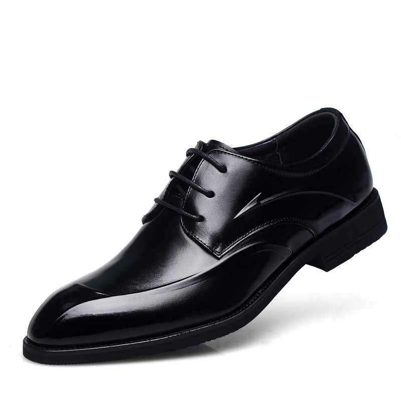 Men's Dress Genuine Business Black British Korean Style Leather Shoes