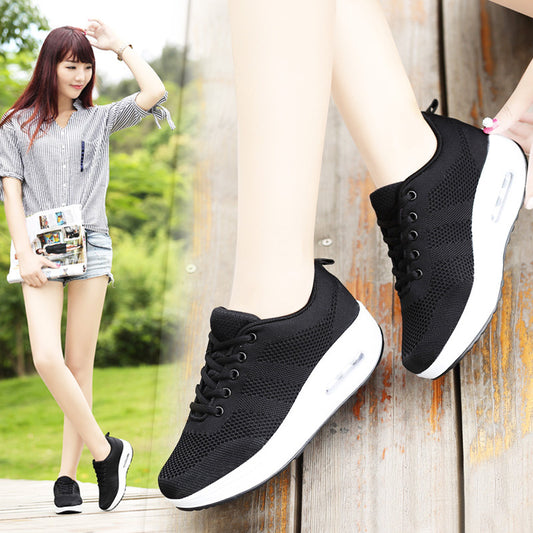 Women's Breathable Sports Korean Style Platform Shake Casual Shoes