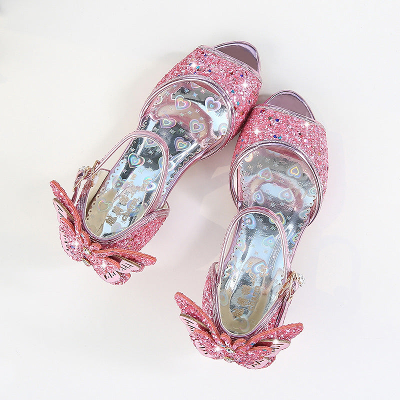 Children's Small Bowknot Aisha Princess Crystal Fish Kid's Sandals