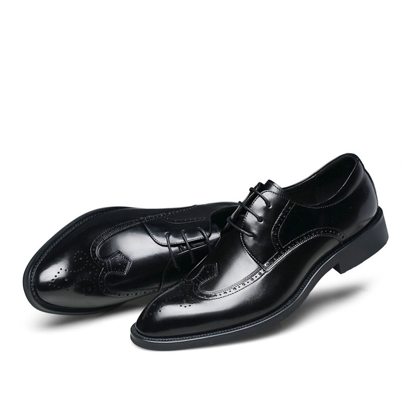 Men's Brogue Carved Business Genuine Formal Fashionable Leather Shoes