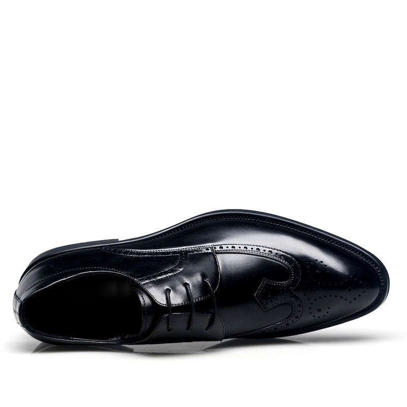 Men's Brogue Carved Business Genuine Formal Fashionable Leather Shoes