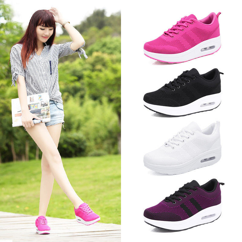 Women's Breathable Sports Korean Style Platform Shake Casual Shoes