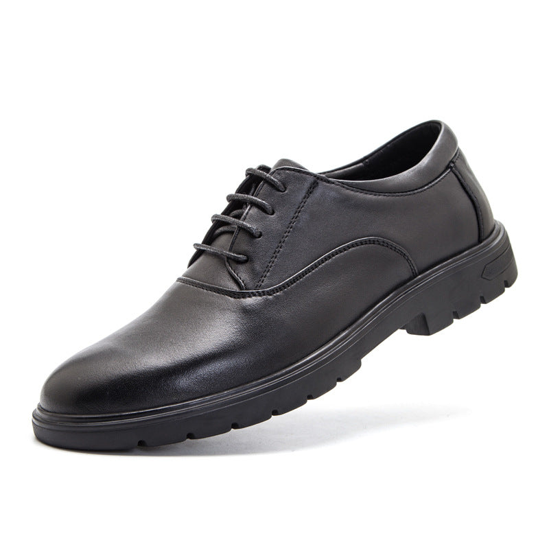 Men's Autumn Genuine Bald Business Round Toe Casual Shoes