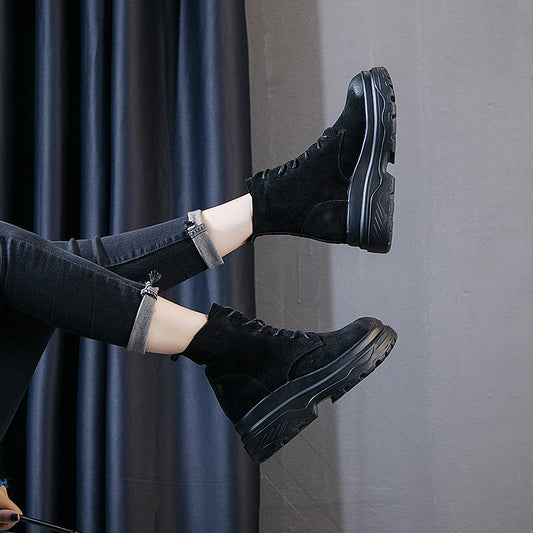 Women's Fleece Lined Thermal Matte Hight Increasing Boots