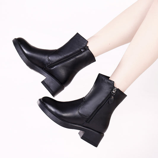 Women's Winter Wool Short Fleece-lined Warm Cotton Boots