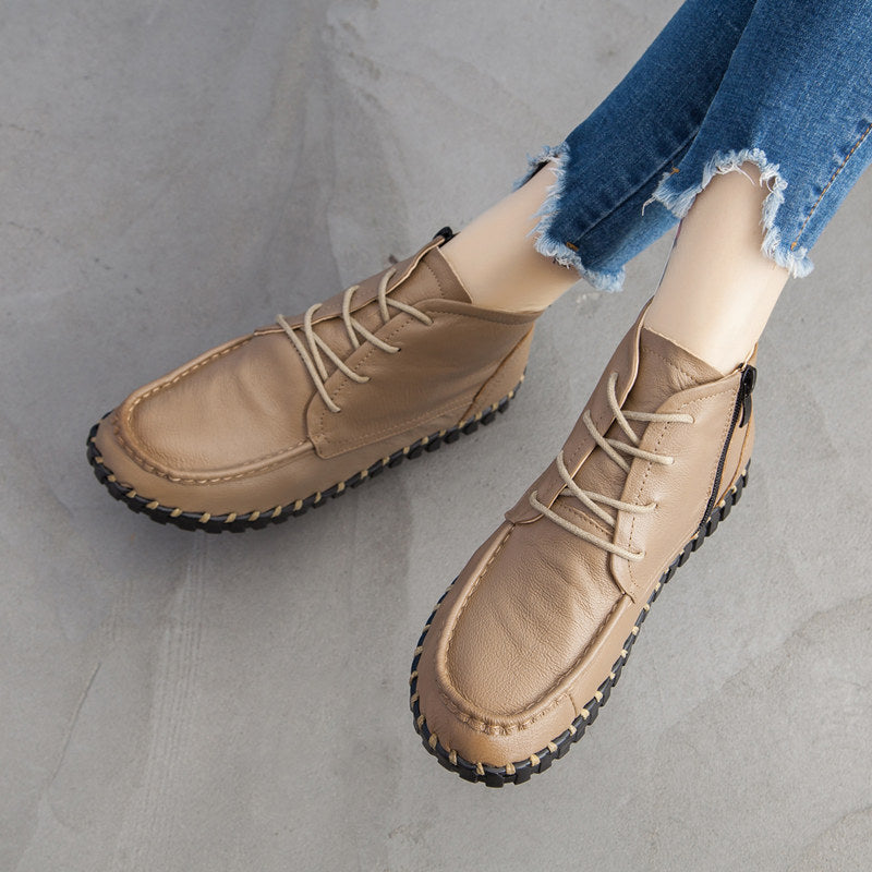 Women's Retro Ankle Soft Bottom Comfortable Genuine Boots