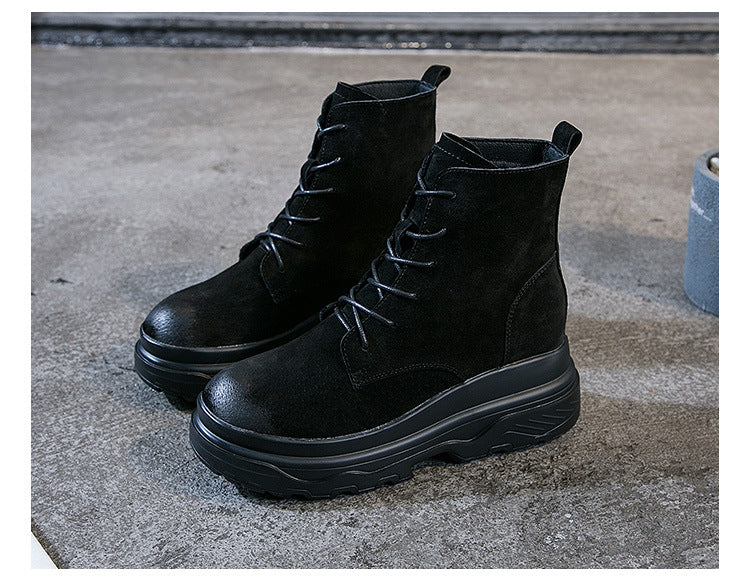 Women's Fleece Lined Thermal Matte Hight Increasing Boots