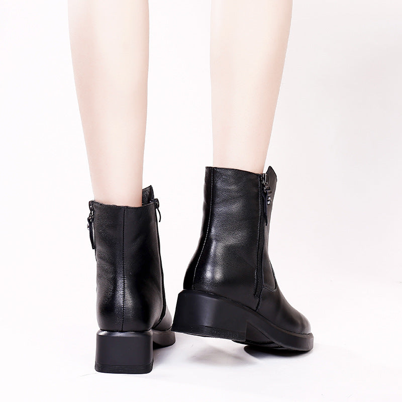 Women's Winter Wool Short Fleece-lined Warm Cotton Boots