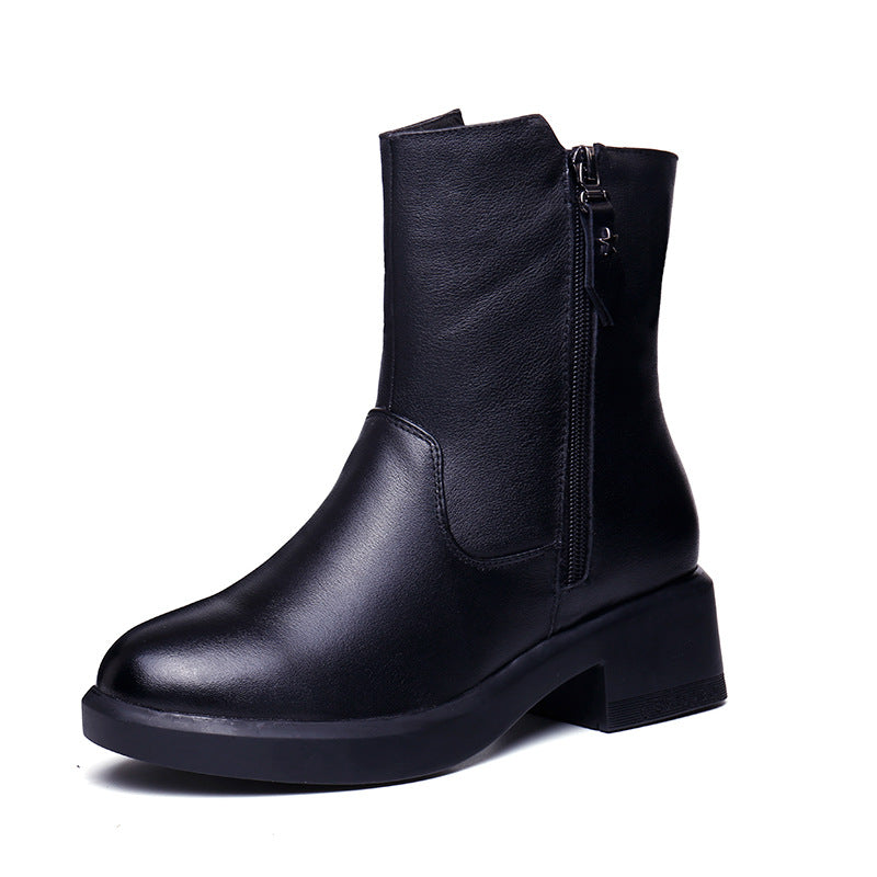 Women's Winter Wool Short Fleece-lined Warm Cotton Boots