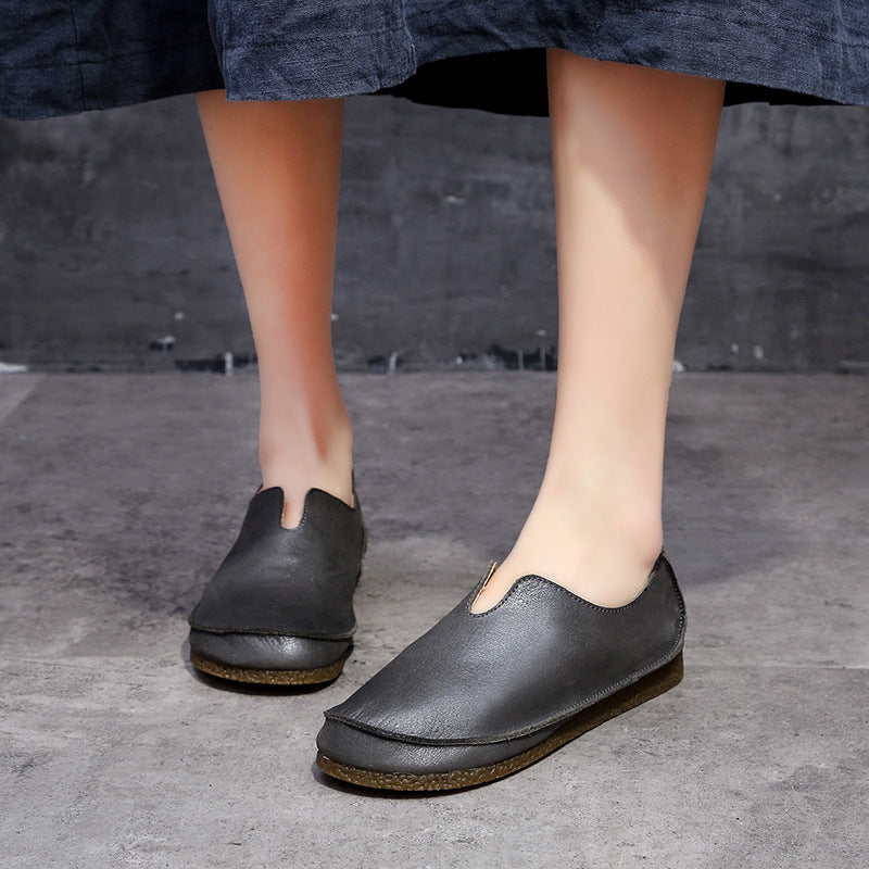 Women's Top Layer Cowhide Artistic Mori Soft Bottom Casual Shoes