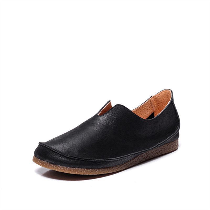 Women's Top Layer Cowhide Artistic Mori Soft Bottom Casual Shoes