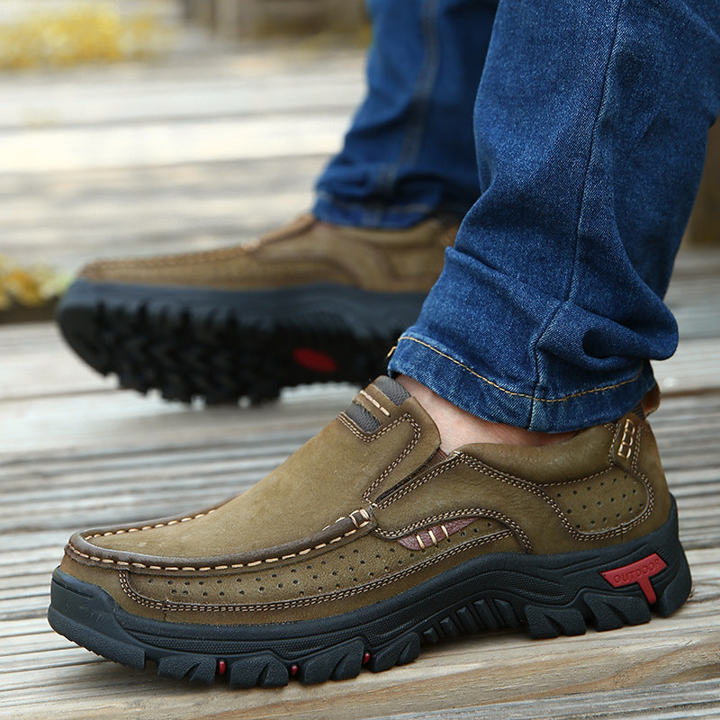 Men's Plus Size Handmade Leisure Male Dad Leather Shoes