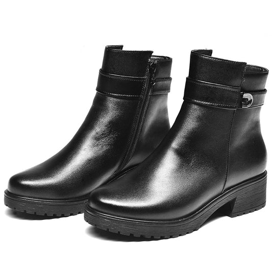 Women's Strong Man Winter British Martin Wool Chunky Cotton Women's Shoes