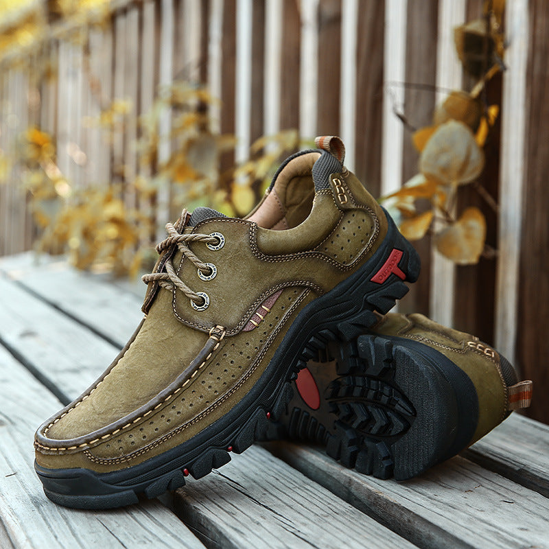 Men's Plus Size Handmade Leisure Male Dad Leather Shoes