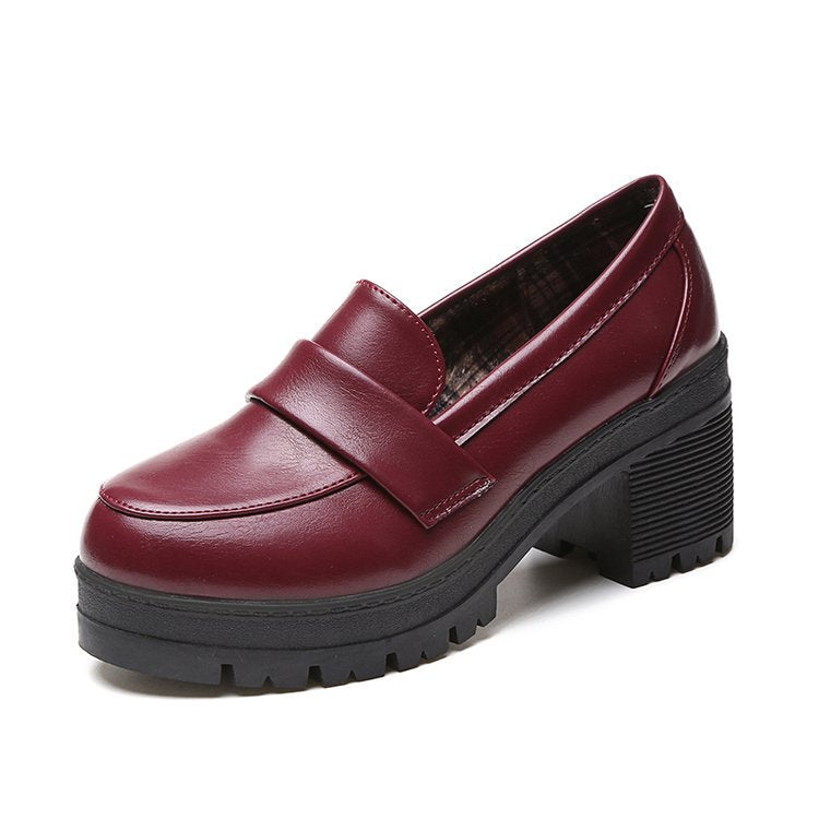 Women's Jane Spring Preppy Style Chunky Round Women's Shoes