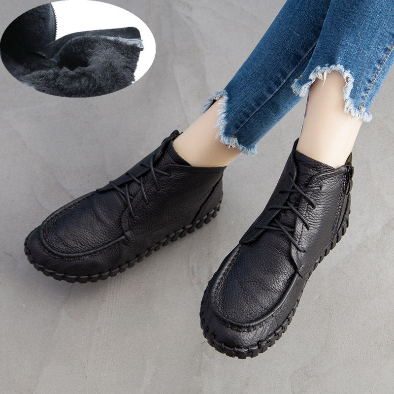 Women's Retro Ankle Soft Bottom Comfortable Genuine Boots