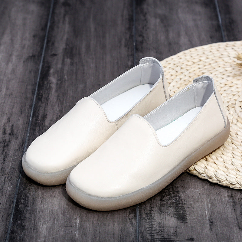 Women's Genuine Lazy Pedal Beef Tendon Pumps Casual Shoes