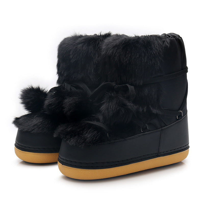 Women's Ball Short Fur Space Cotton Snow Boots