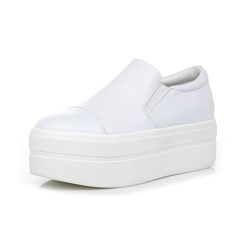 Women's Toe Thick Bottom Platform Single Korean Style Fashionable Easy Loafers