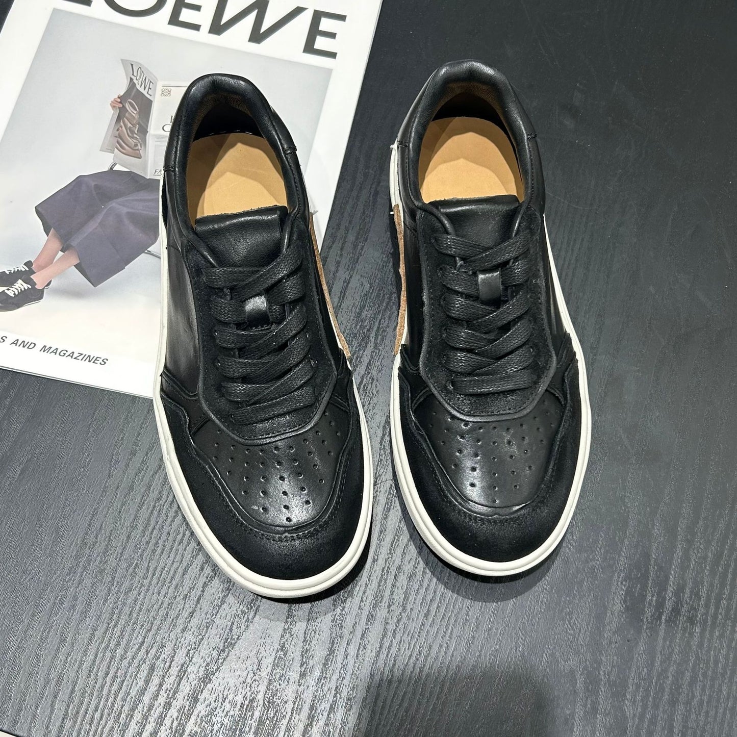 Women's Washed Horse Autumn Fashionable Versatile Breathable Women's Board Shoes