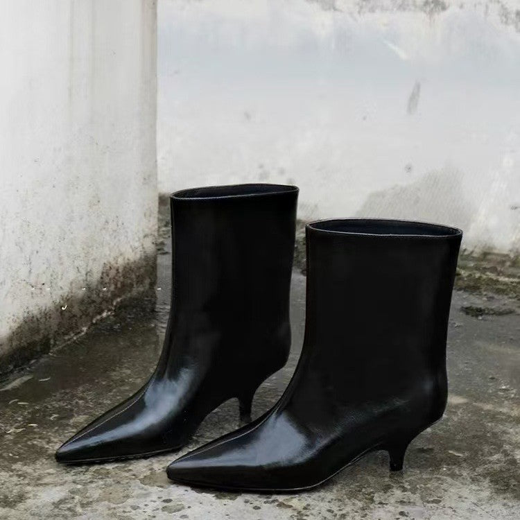 Fashionable French Style Retro Pointed Stiletto Boots