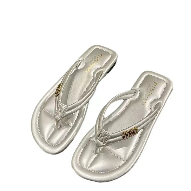 Women's Fashion Summer Outer Wear Flip-flops Flat Slippers