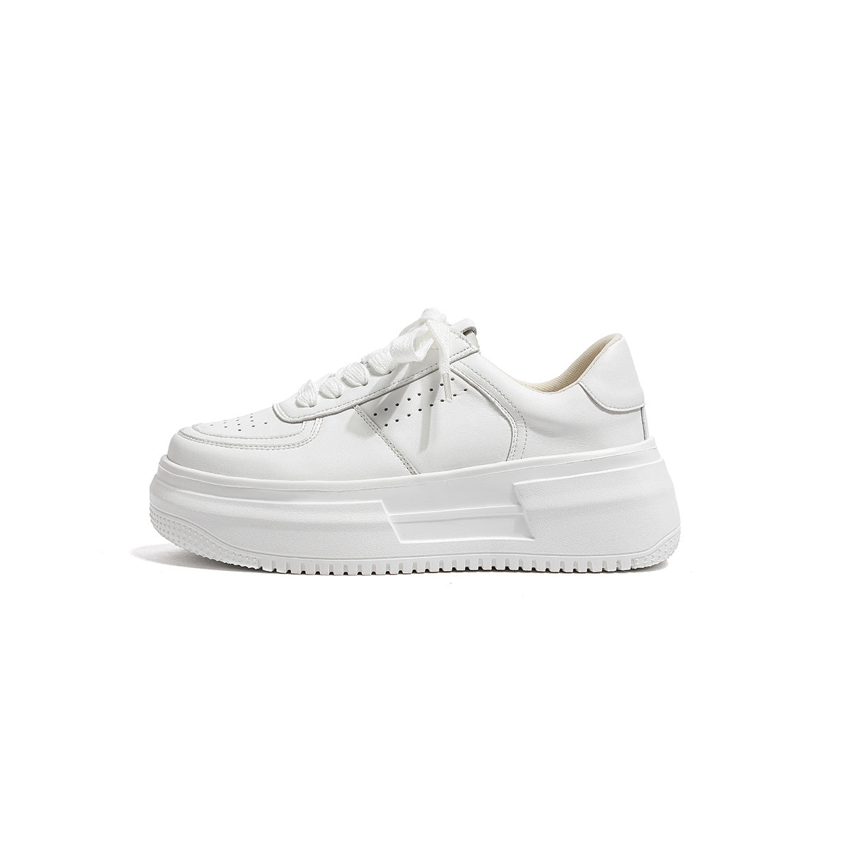 Women's Platform White Wild Height Increasing Insole Soft Bottom Women's Casual Shoes