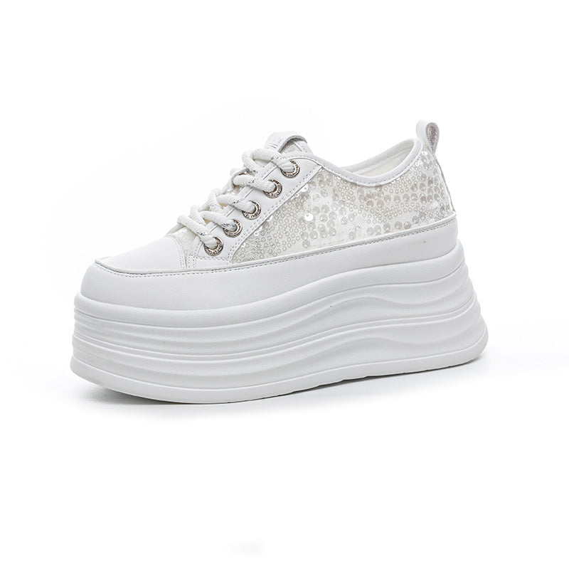 Women's Hidden White Summer Fashion Thick-soled Sequined Men's Shoes