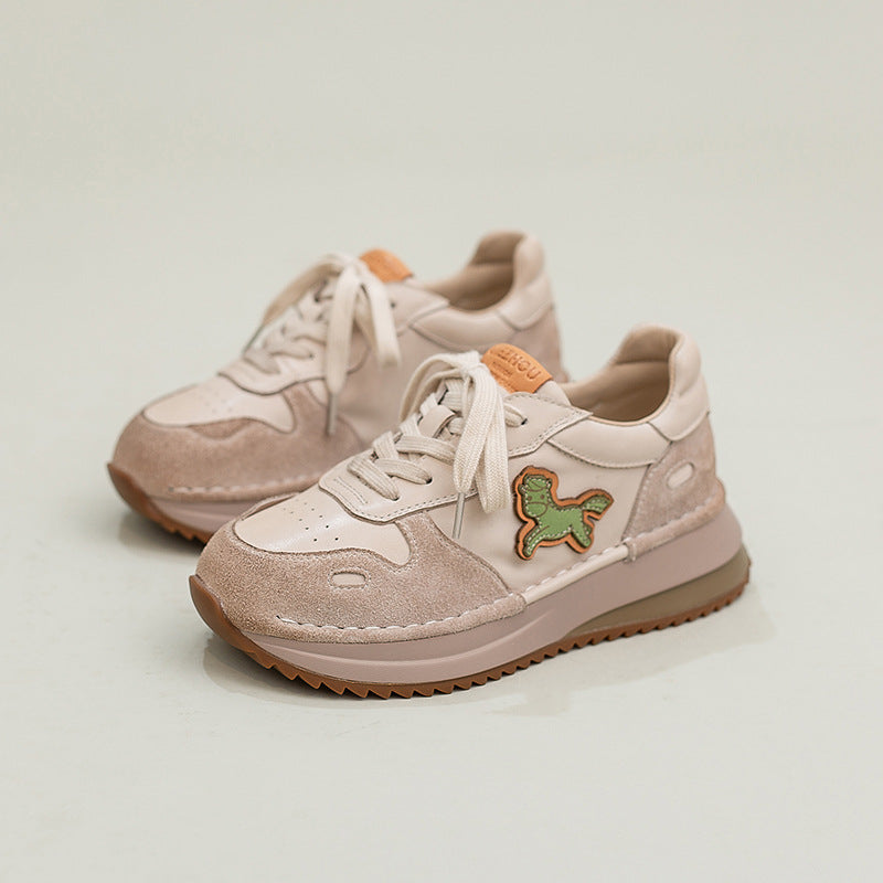 Women's First Layer Cowhide Sports Style Comfortable Women's Casual Shoes