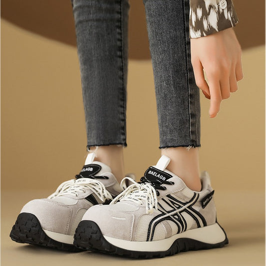 Women's Breathable Mesh Platform Dad Early Spring Height Sneakers