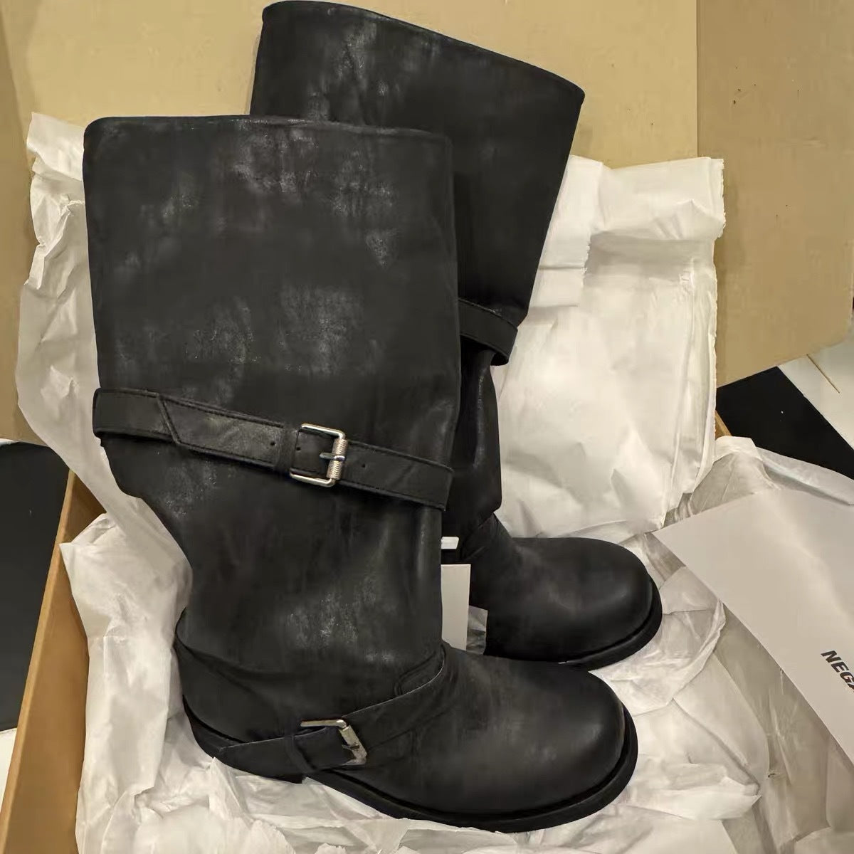 Women's Thick Bottom Tall Knight Fat Big Tube Circumference Boots