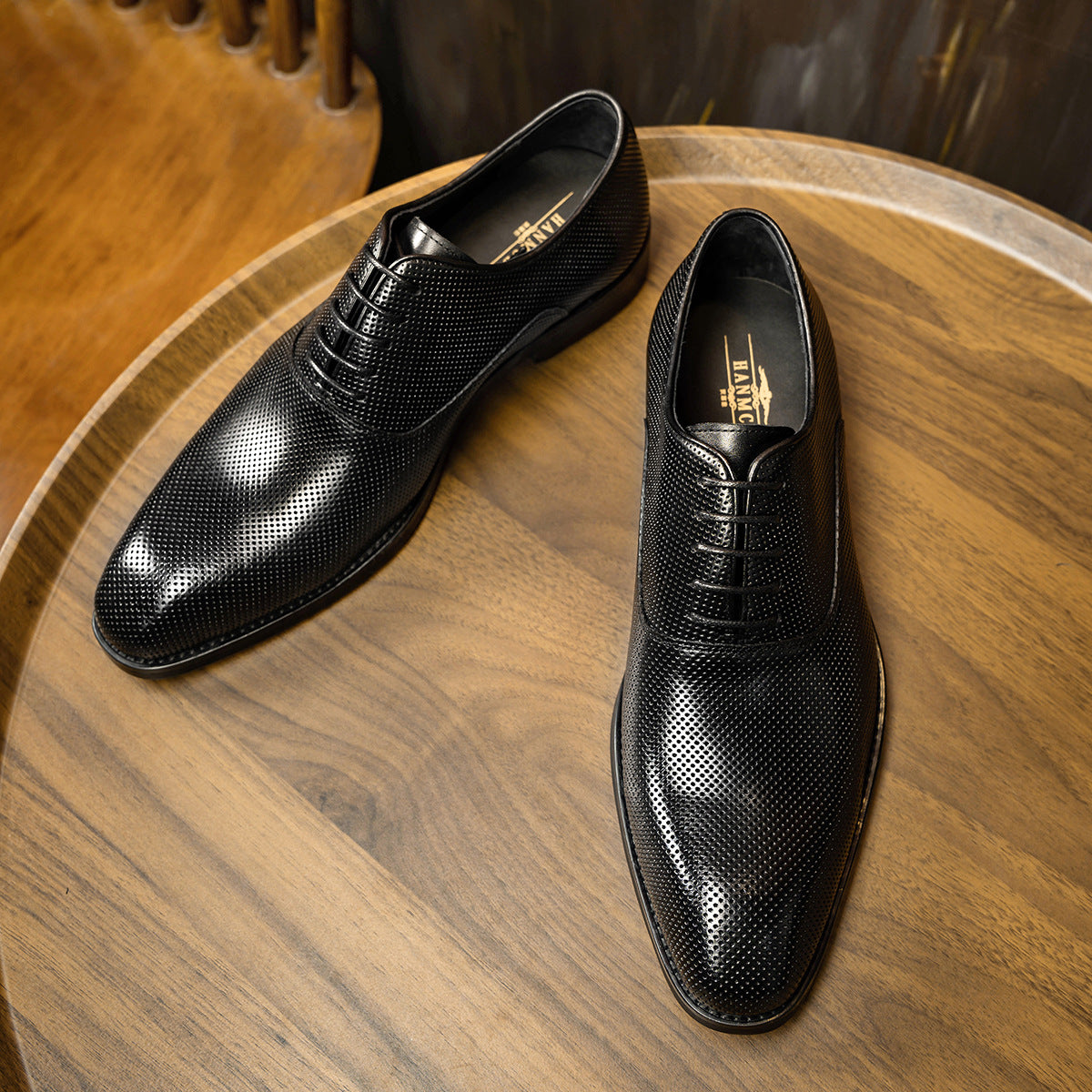 Men's Hole Business Formal Wear British Cowhide Hollow Men's Casual Leather Shoes