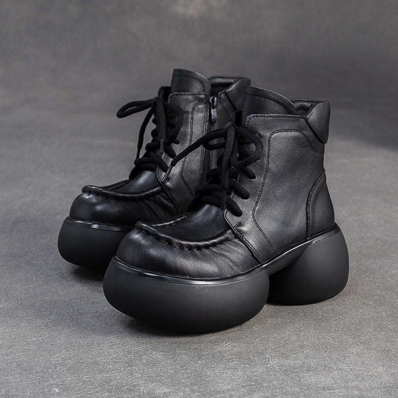 Women's British Martin Increased Top Layer Cowhide Women's Leather Boots